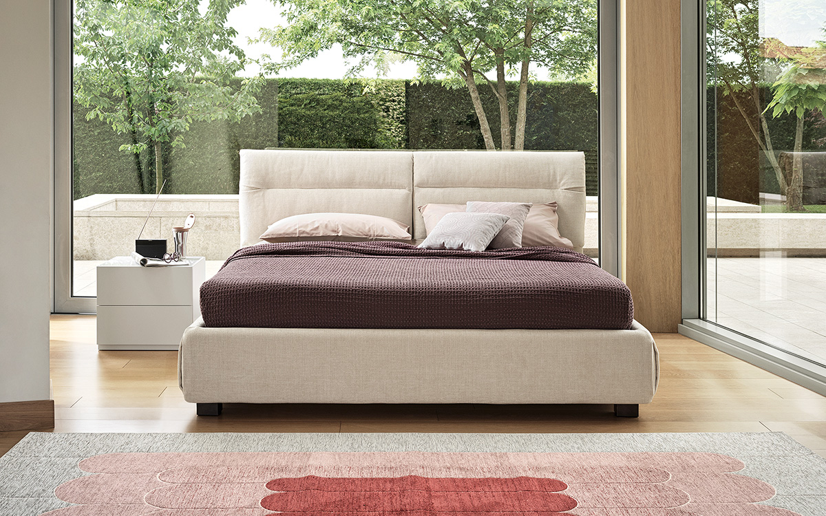 Calligaris austin FullyUpholstered Bed Optional Storage Fabric