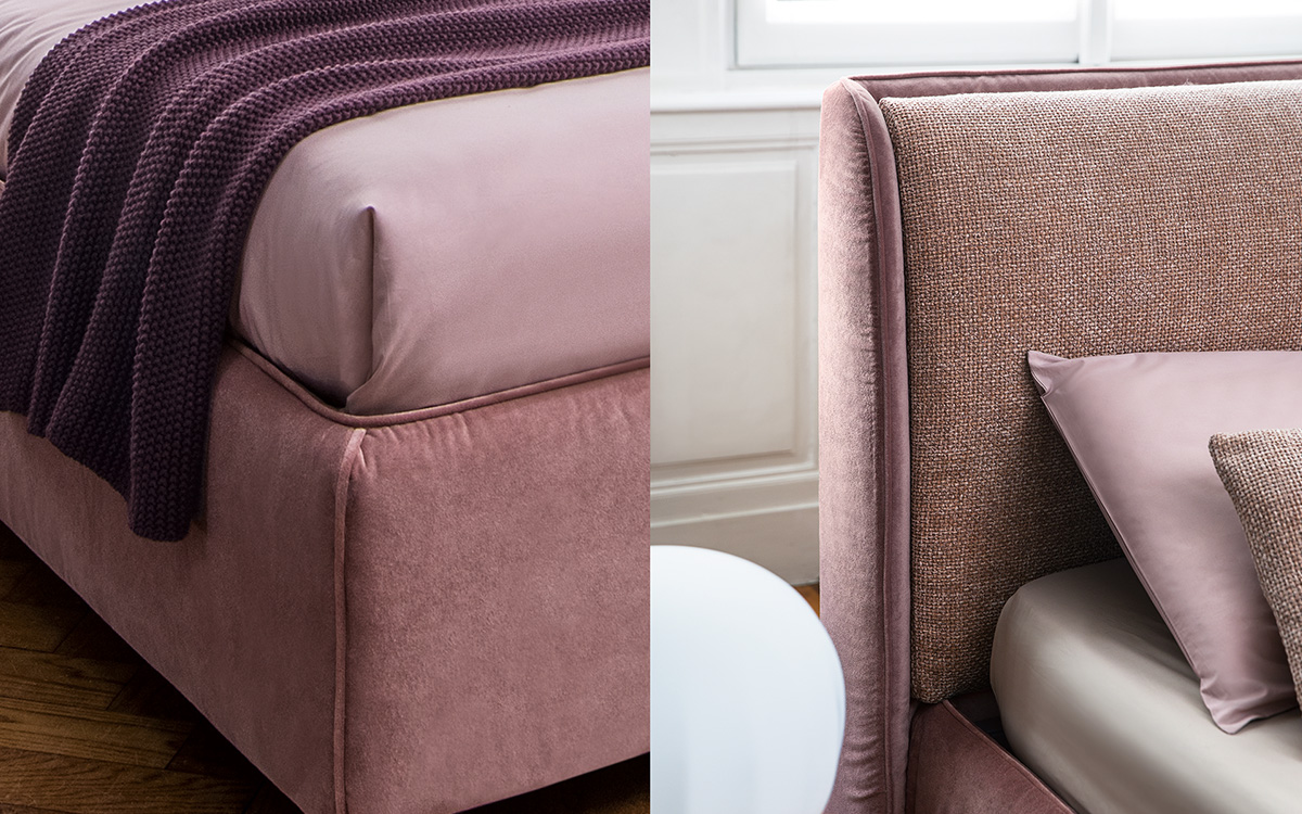 Calligaris dolly Contemporary Upholstered Bed Optional Storage Fabric