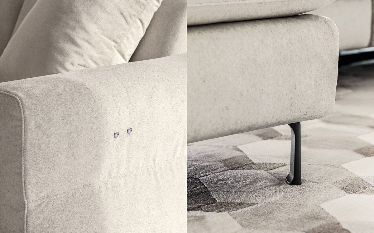 Calligaris norma Transitional Adjustable Sofa Adjustable Headrest and