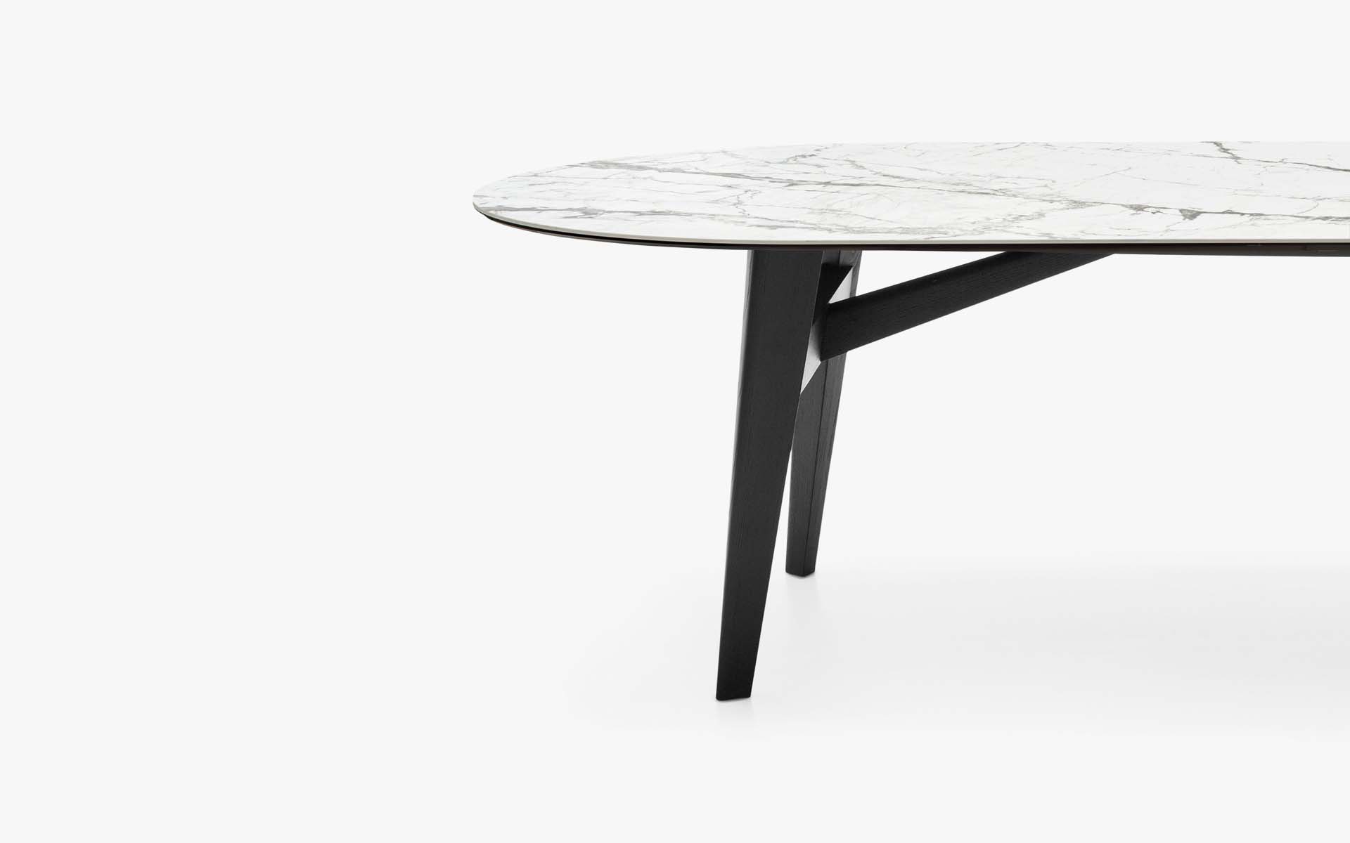 Calligaris abrey Wooden Trestle Table Large • Seats 10 Beveled Edge