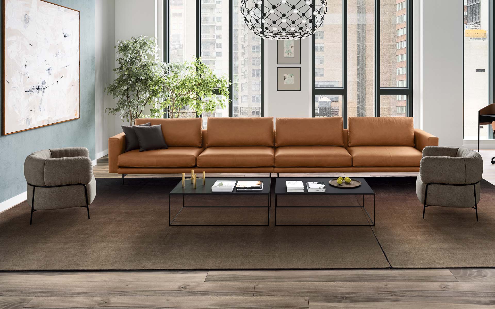 Calligaris rod ClassicDesign Sofa Fabric • Leather CS3430 Calligaris