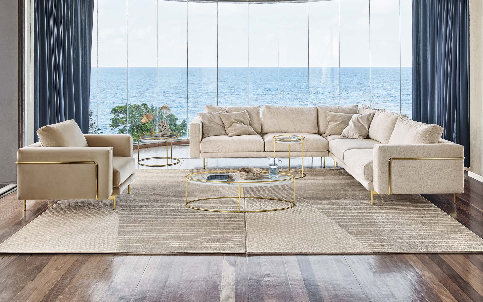 Calligaris rod ClassicDesign Sofa Fabric • Leather CS3430 Calligaris