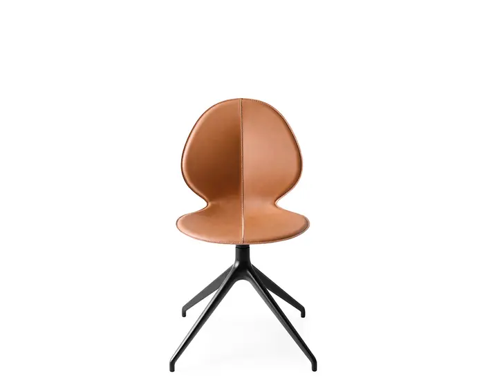 Basil: Height-adjustable swivel plastic chair with aluminum base