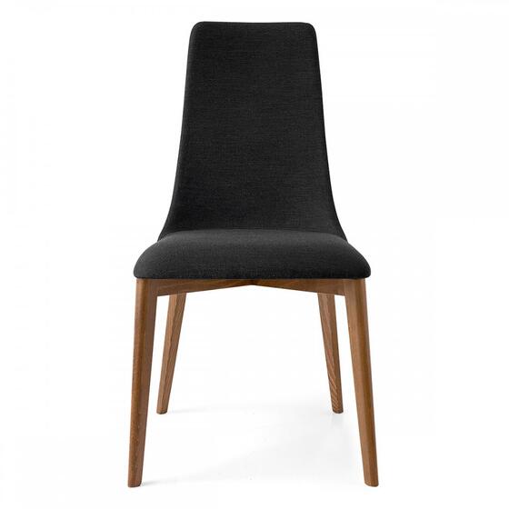 Etoile: Upholstered chair with high back and wooden legs