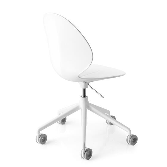 Basil: Height-adjustable swivel plastic chair with aluminum Basil: Height-adjustable swivel plastic chair with aluminum