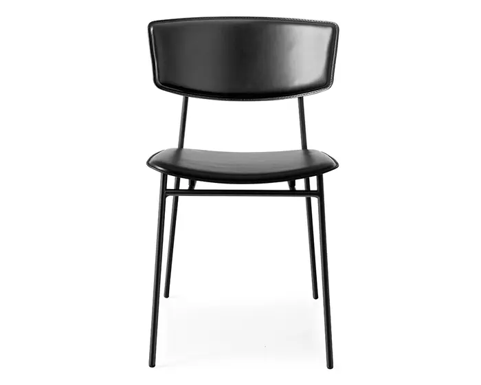Fifties: Metal chair with upholstered seat and back | Calligaris