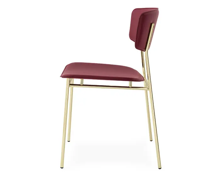 Fifties: Metal chair with upholstered seat and back | Calligaris