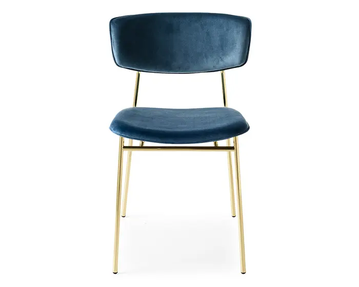Fifties: Metal chair with upholstered seat and back | Calligaris