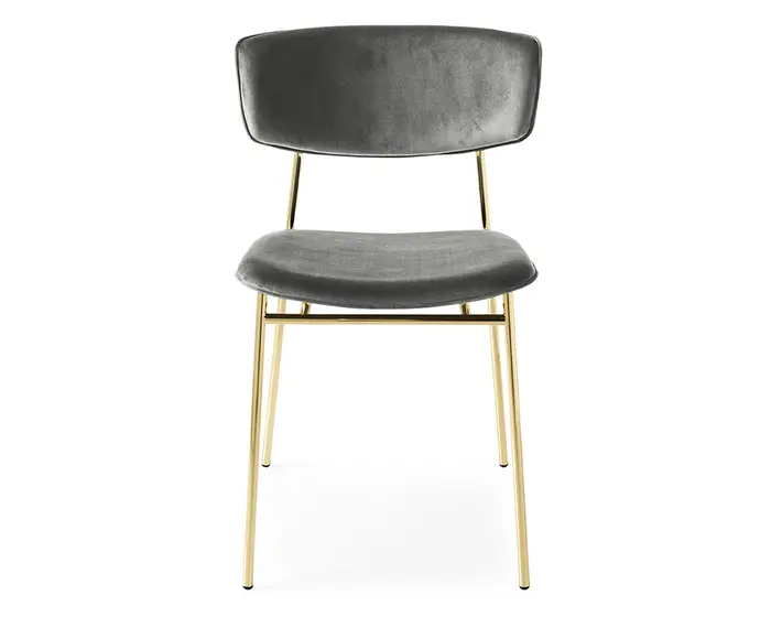Fifties: Metal chair with upholstered seat and back | Calligaris