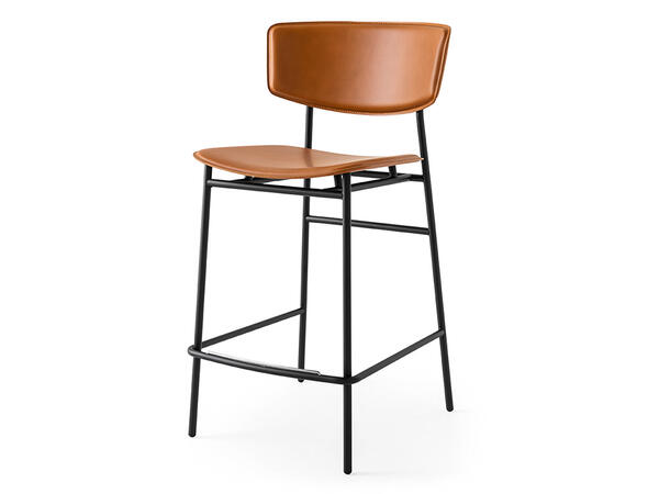 Fifties Metal stool with upholstered seat and back Counter Height CS1864 Calligaris