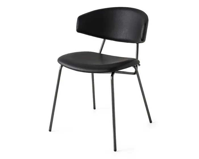 Sophia: Metal frame chair with upholstered seat and back