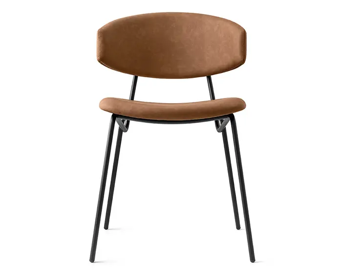 Sophia: Metal frame chair with upholstered seat and back
