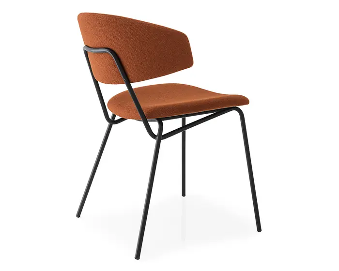 Sophia: Metal frame chair with upholstered seat and back