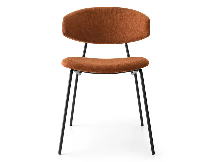 Sophia: Metal frame chair with upholstered seat and back