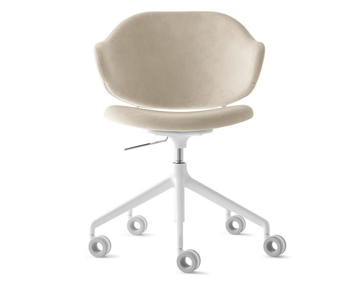 Holly: Upholstered height-adjustable chair with wheels