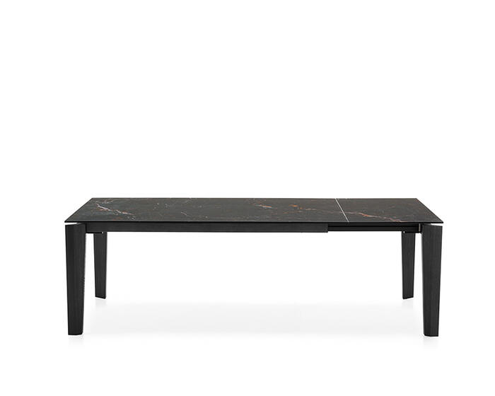 Alpha: Table with extendable rectangular ceramic top and wooden Alpha: Table with extendable rectangular ceramic top and wooden