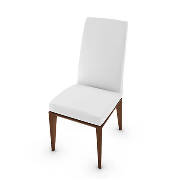 Bess Padded upholstered chair with high back and wooden base CS1294 |  Calligaris