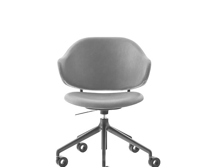 Holly: Upholstered height-adjustable chair with wheels