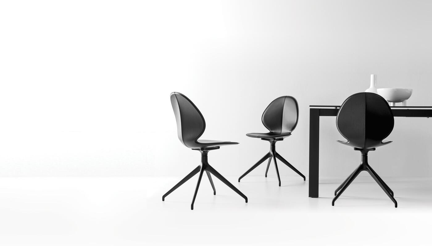 Basil: Chair with plastic seat and swivel base | Calligaris Boca Raton