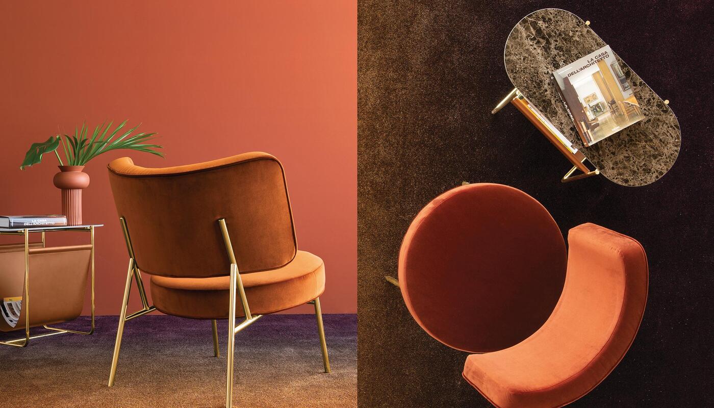 Coco: Upholstered lounge chair with metal frame | Calligaris Boca
