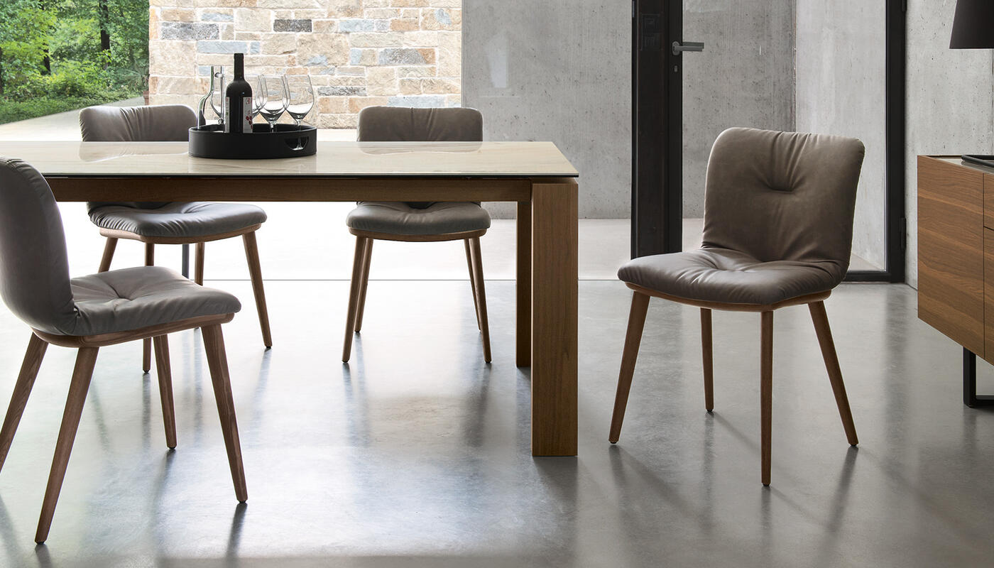 Annie: Chair with plush seat and wooden base | Calligaris Boca Raton