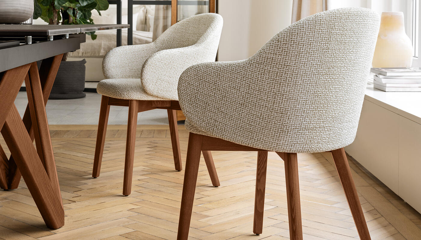 Holly Fab: Upholstered chair with wooden base | Calligaris Boca Raton