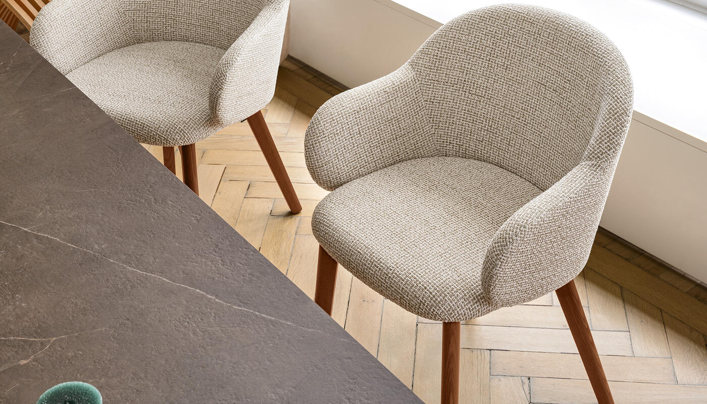 Holly Fab: Upholstered chair with wooden base | Calligaris Boca Raton