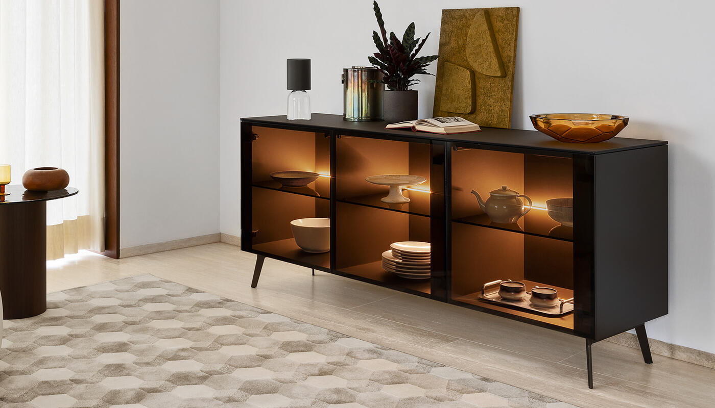 Crystal: Sideboard with optional internal lighting | Calligaris